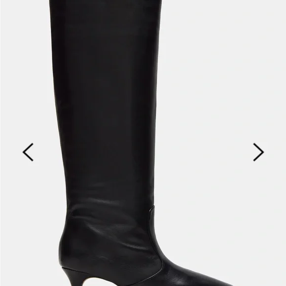 Steve Madden Lander Black Leather kitten Heeled Boots 8.5 - Picture 4 of 14